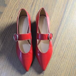 Maeve Red Pointed Toe Mary Janes